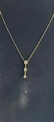 Diamond Necklace 3 Diamonds .85 Carat T.W. 14K Yellow Gold 4.3g